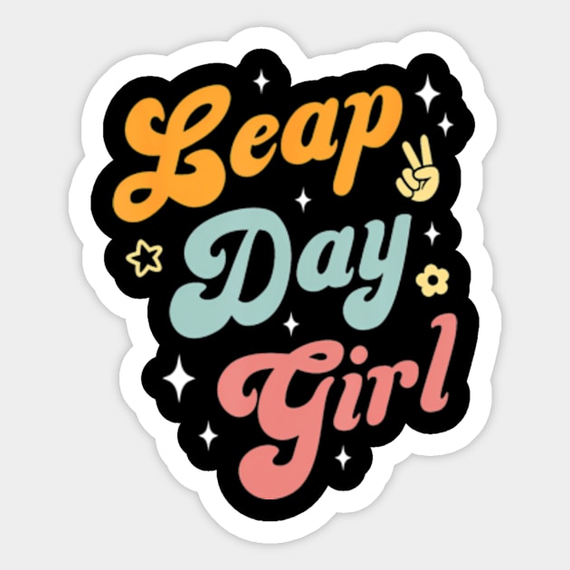 Cute Leap Day Girl Feb 29th Birthday Leap Day February 29 Sticker by Eduardo